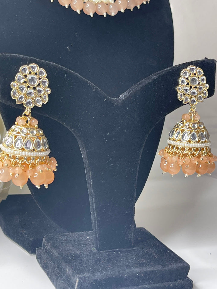 Izhaar Indian Polki Kundan Necklace with Earrings Tikka / Wedding Jewelry/ Traditional Jewelry/ Bollywood set/ Indian Pakistani wedding set