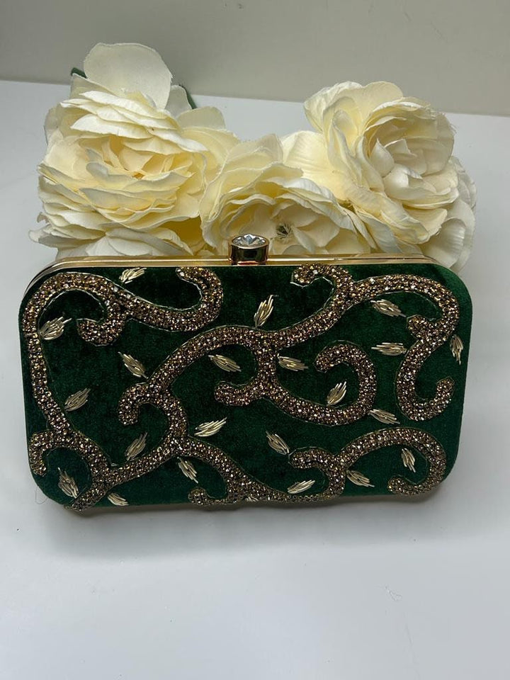 Izhaar Premium Royal Gold Bridal Clutch Bags