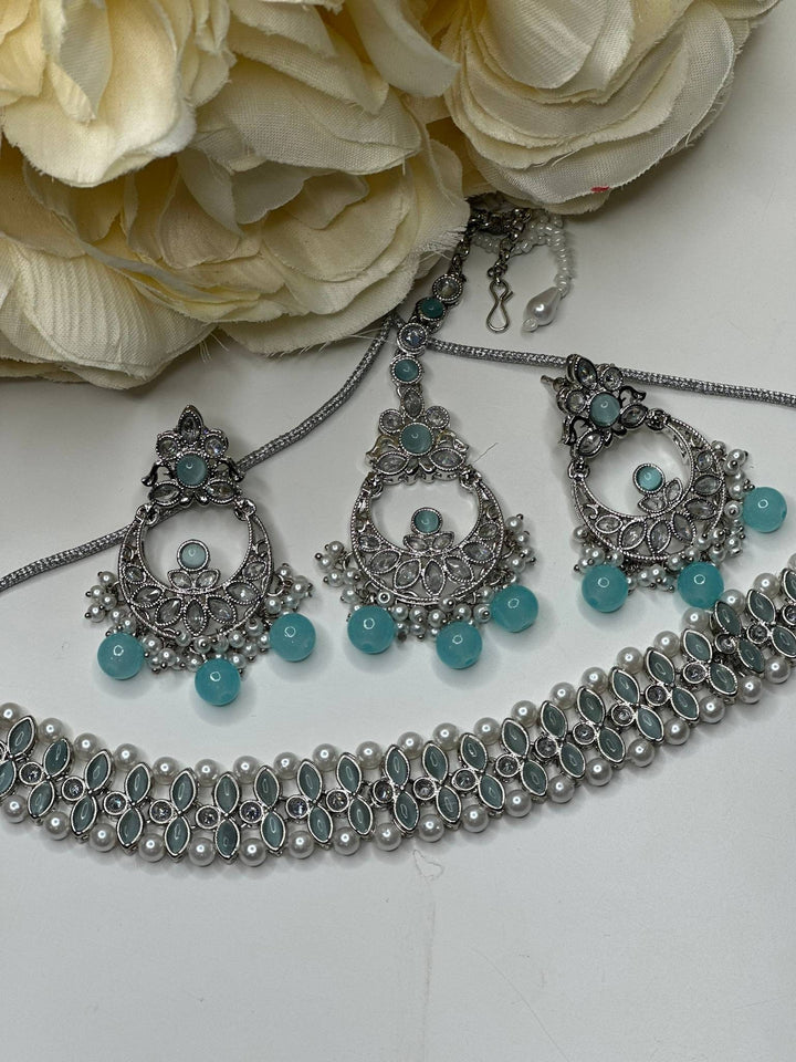 Izhaar Indian Polki Reverse AD Necklace with Earrings Tikka / Wedding Jewelry/ Traditional Jewelry/ Indian Pakistani wedding set/ Reverse AD