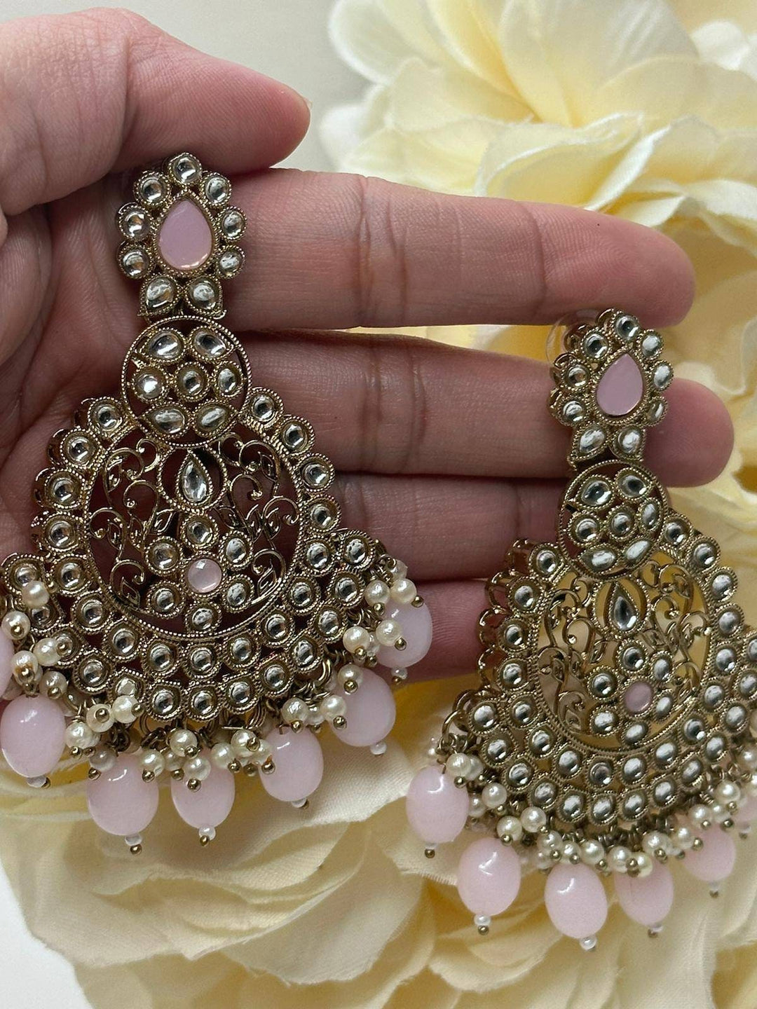 Izhaar Handcrafted Pearl Jhumka Earrings Set