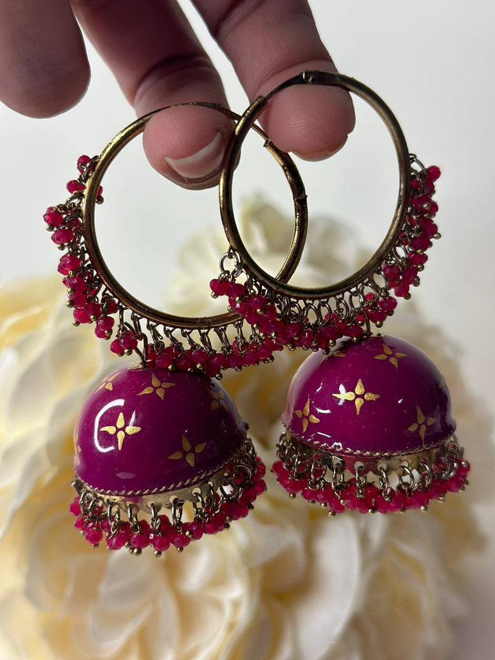 Deepika Gold Plated Jhumka Earring Set