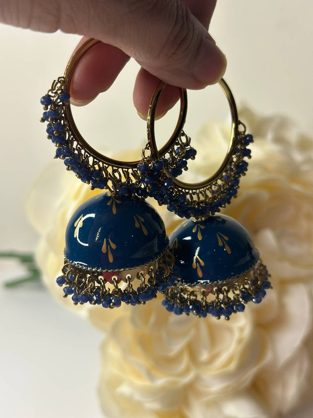 Deepika Gold Plated Jhumka Earring Set