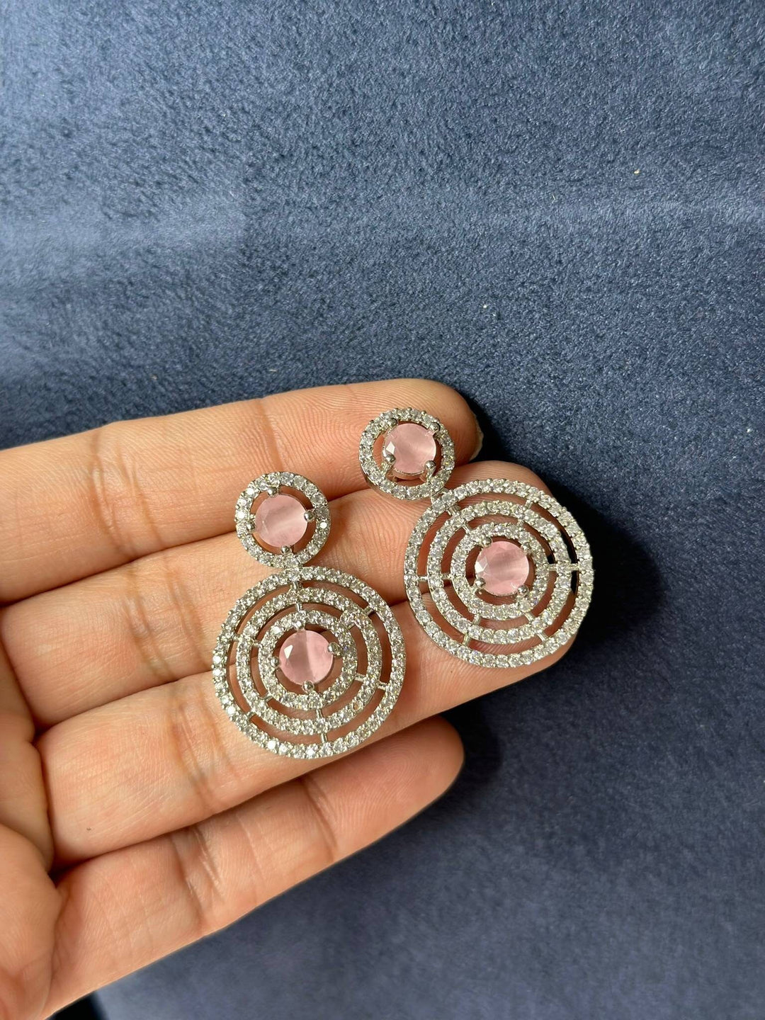 Izhaar Pink Color AD Earring/ Indian Jewelry / Indian wedding Jewelry/ Bollywood Jewelery/Pakistani Jewelry/