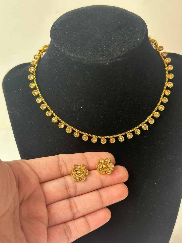 Indian Gold Polki Jewelry Set Aarohi collection
