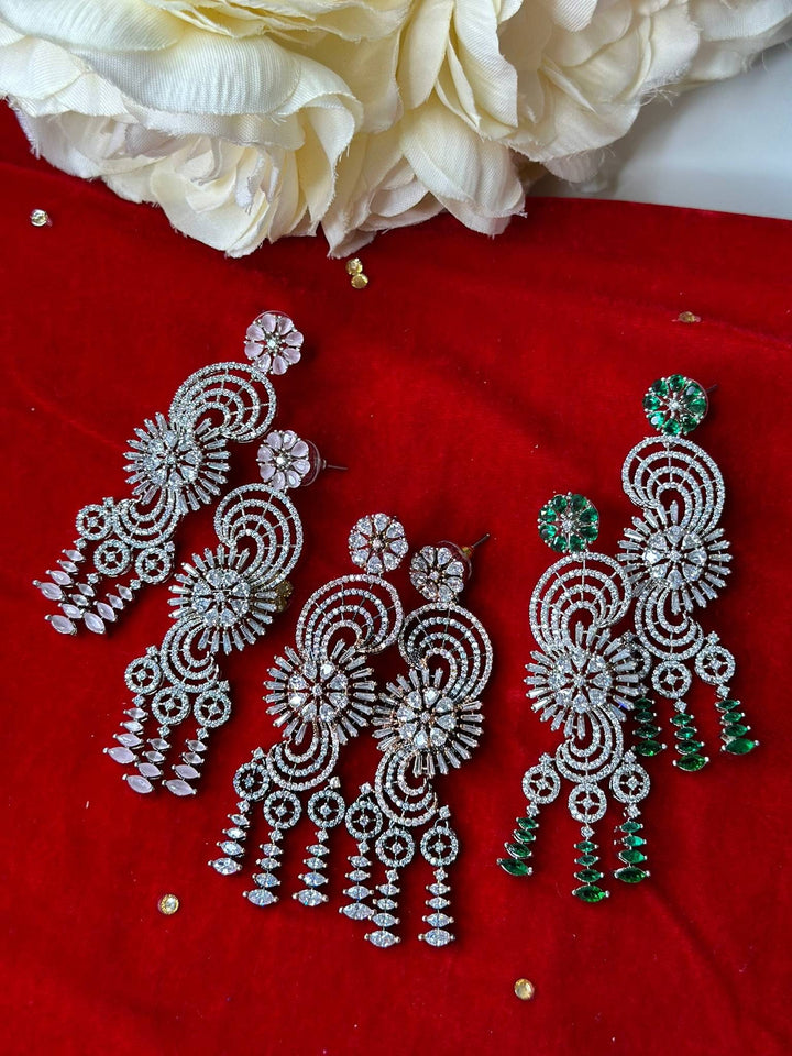 Izhaar AD Premium Long Earring / Indian Jewelry / Indian wedding Jewelry/ Bollywood Jewelery/Pakistani Jewelry/