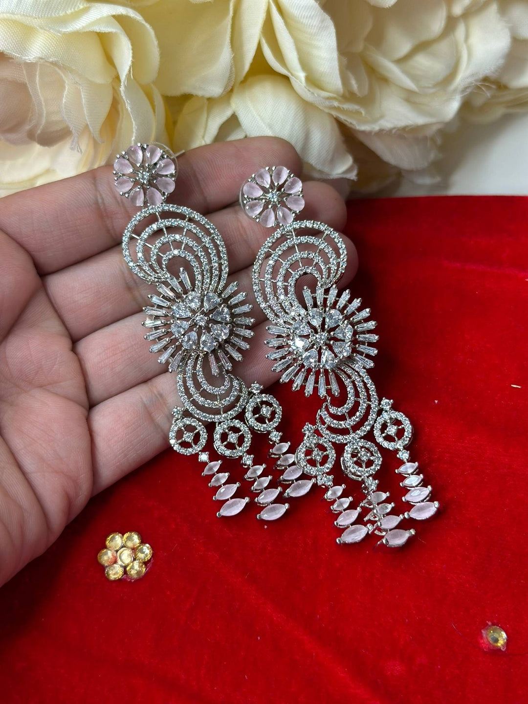 Izhaar AD Premium Long Earring / Indian Jewelry / Indian wedding Jewelry/ Bollywood Jewelery/Pakistani Jewelry/