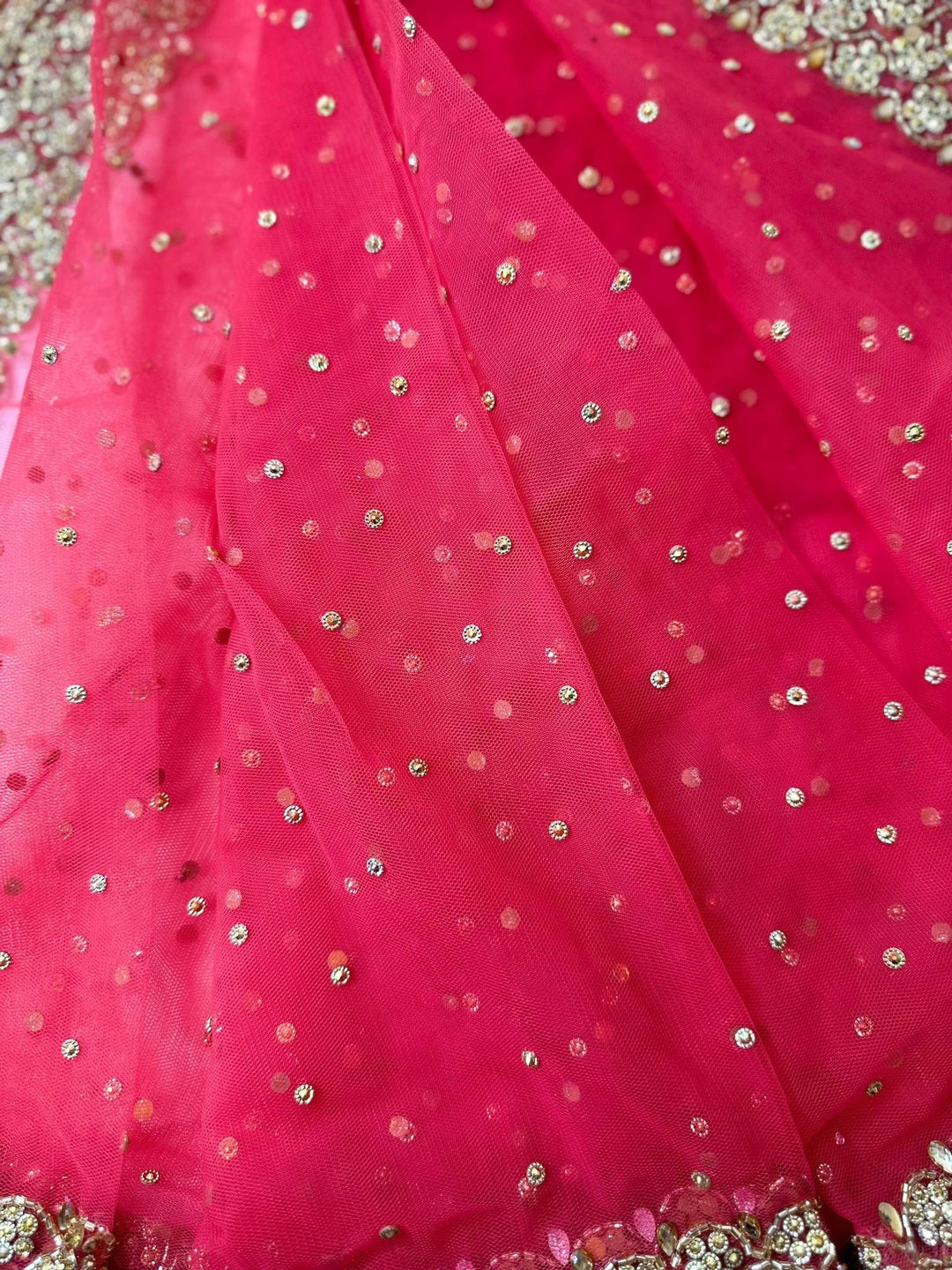 Traditional Red Embroidered  Zari Work Bridal Dupatta