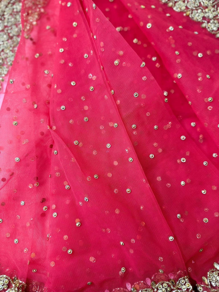 Traditional Red Embroidered  Zari Work Bridal Dupatta