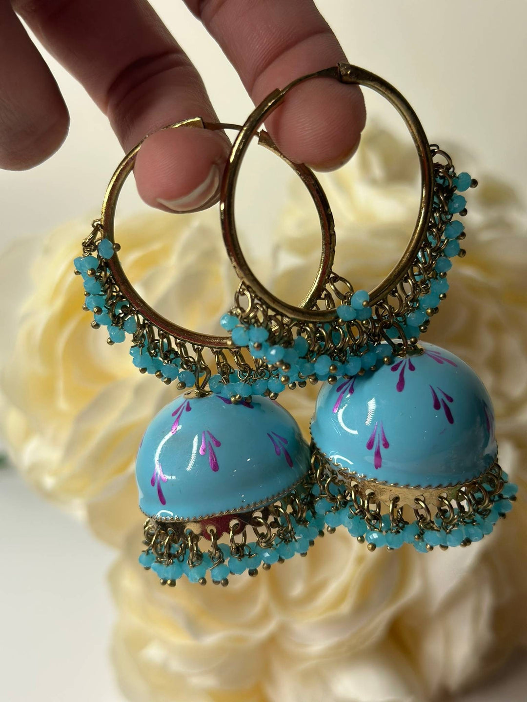 Deepika Gold Plated Jhumka Earring Set