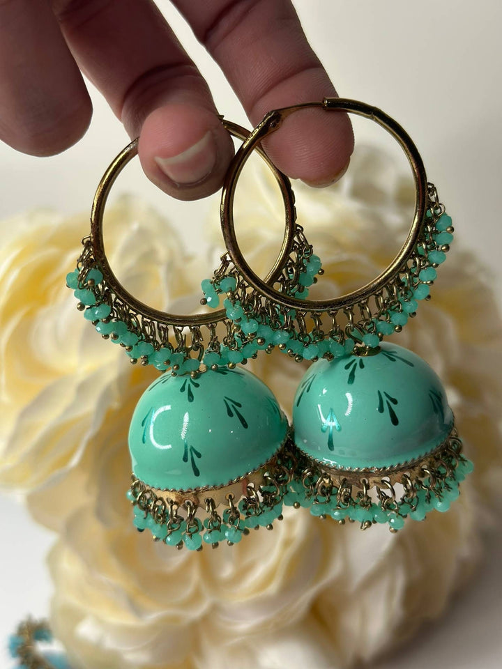 Deepika Gold Plated Jhumka Earring Set