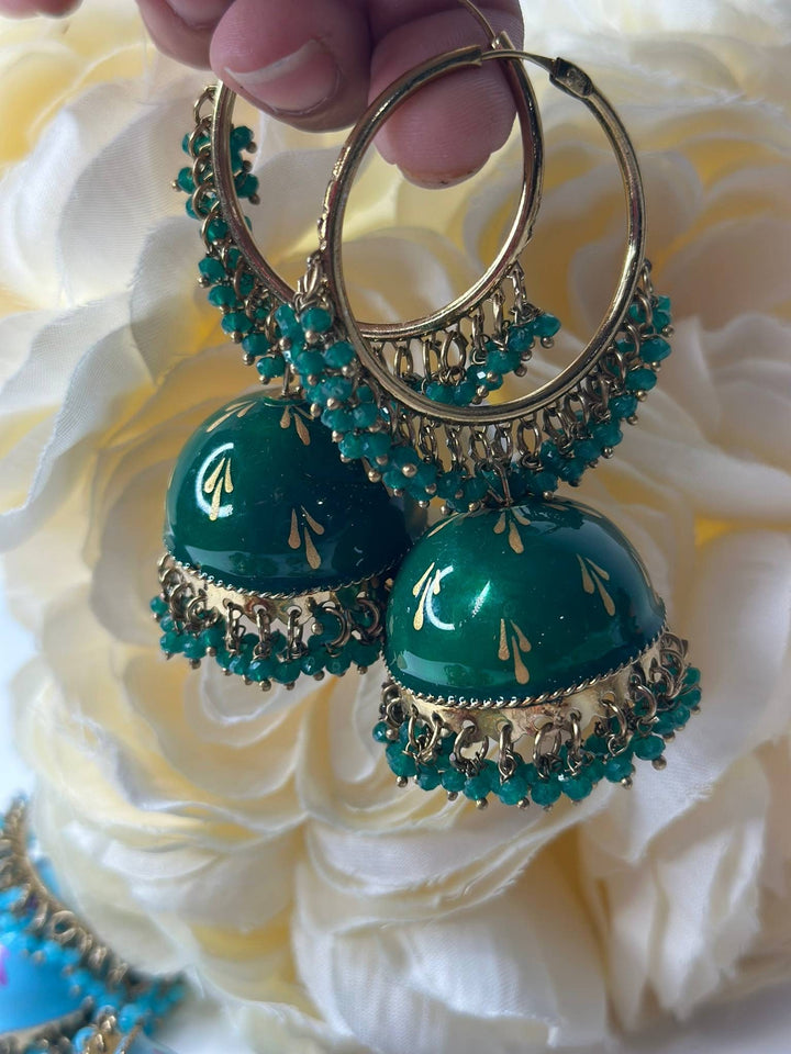 Deepika Gold Plated Jhumka Earring Set