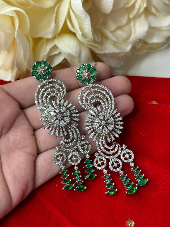 Izhaar AD Premium Long Earring / Indian Jewelry / Indian wedding Jewelry/ Bollywood Jewelery/Pakistani Jewelry/