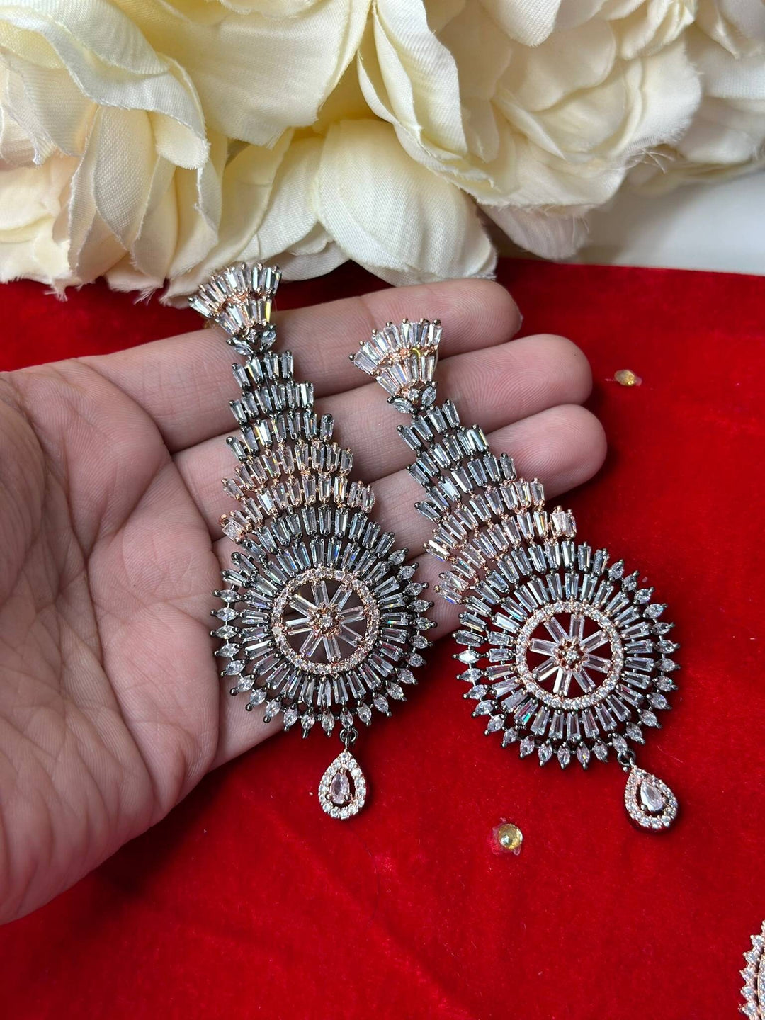Izhaar AD Long Earrings