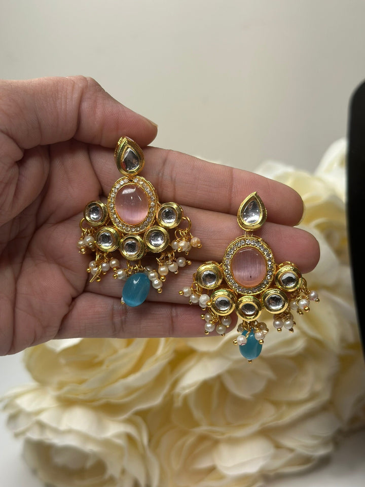 Izhaar Kundan Multi Color Premium necklace Set/ Necklace Earring Tikka Set Ethnic/Asian Wedding Jewelry.