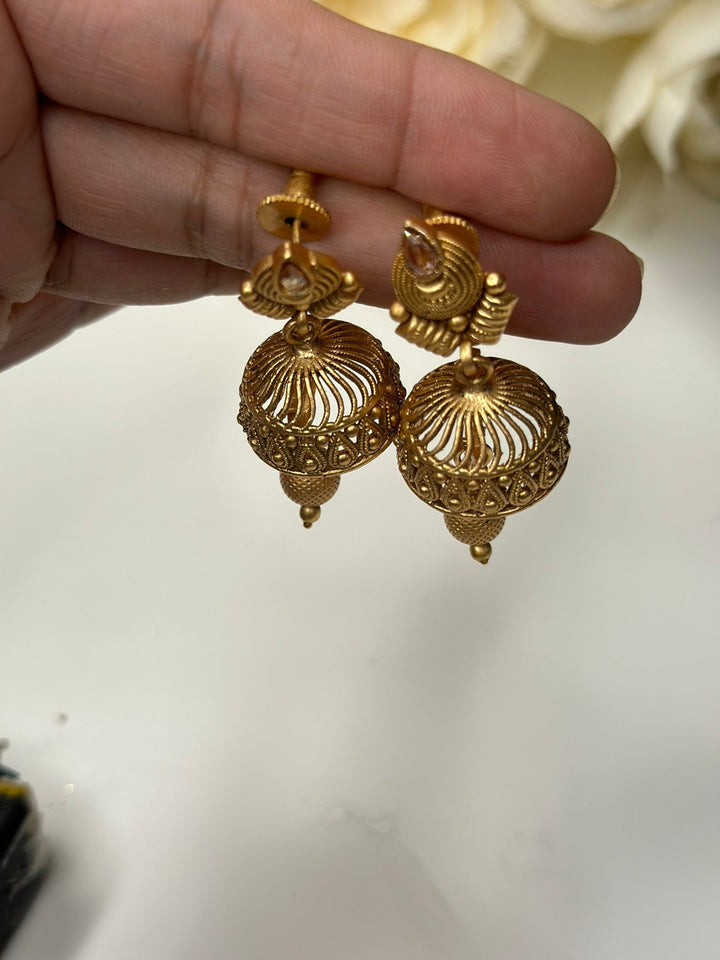 Indian Gold Kundan Jewelry Set Bollywood Necklace Earring Set Ethnic Gold Plated Indian Wedding Jewelry Necklace Set