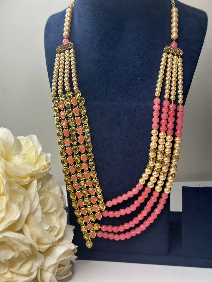 Izhaar Indian Groom Wedding Traditional Men necklace Handmade Jewelry Four Layers Mala