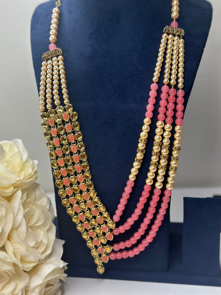 Izhaar Indian Groom Wedding Traditional Men necklace Handmade Jewelry Four Layers Mala