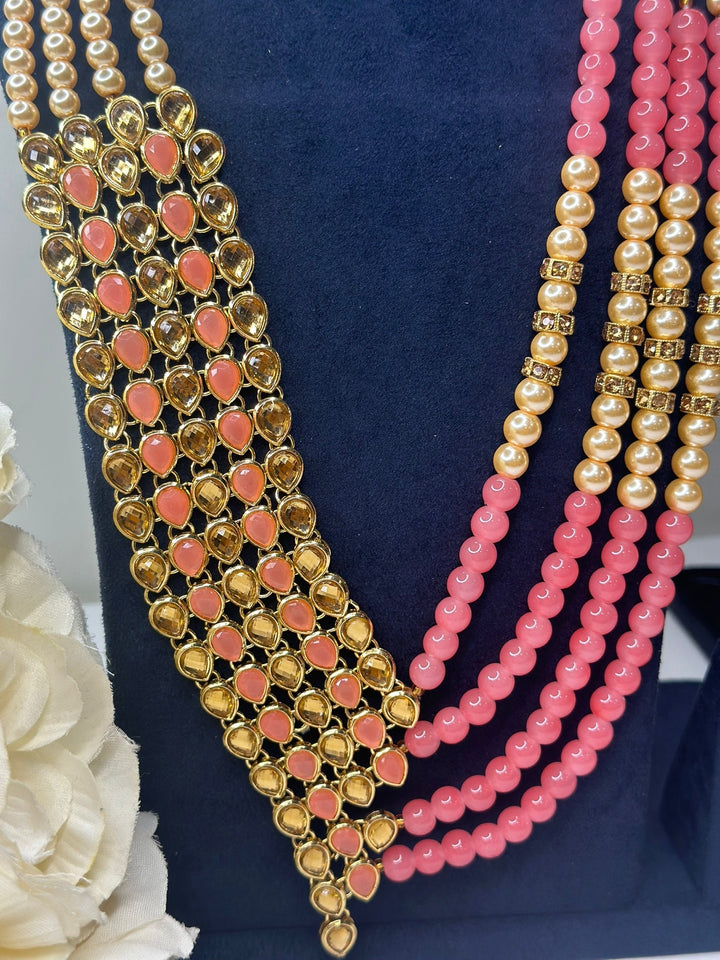 Izhaar Indian Groom Wedding Traditional Men necklace Handmade Jewelry Four Layers Mala