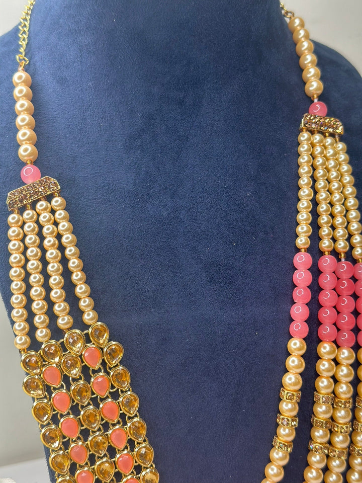 Izhaar Indian Groom Wedding Traditional Men necklace Handmade Jewelry Four Layers Mala
