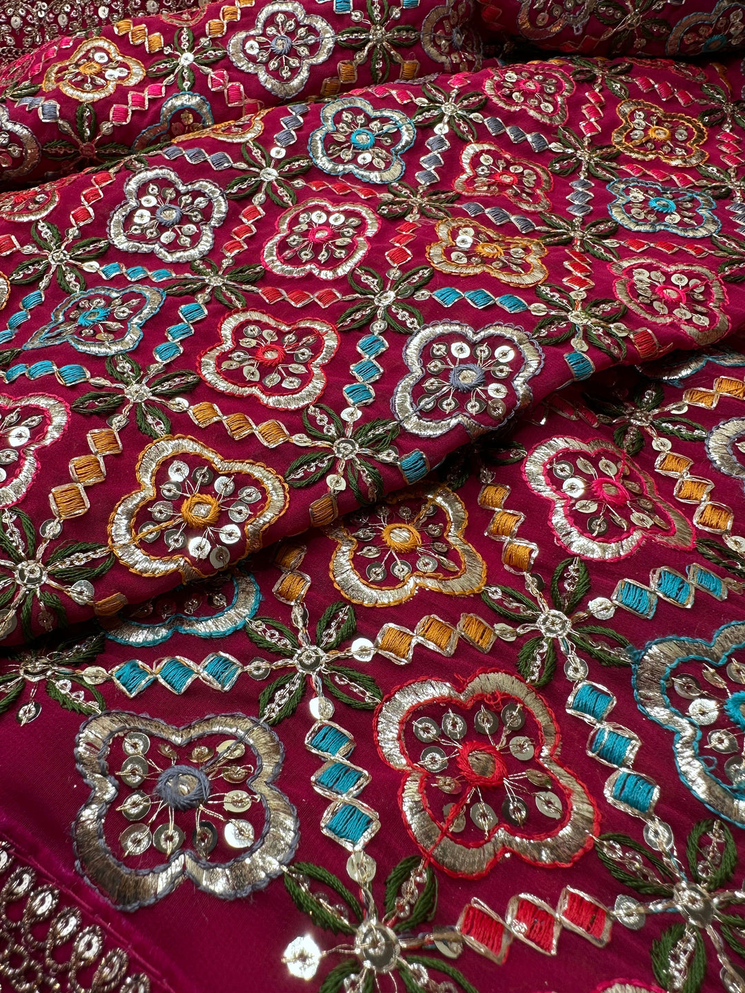 Traditional Embroidered Work Bridal Dupatta