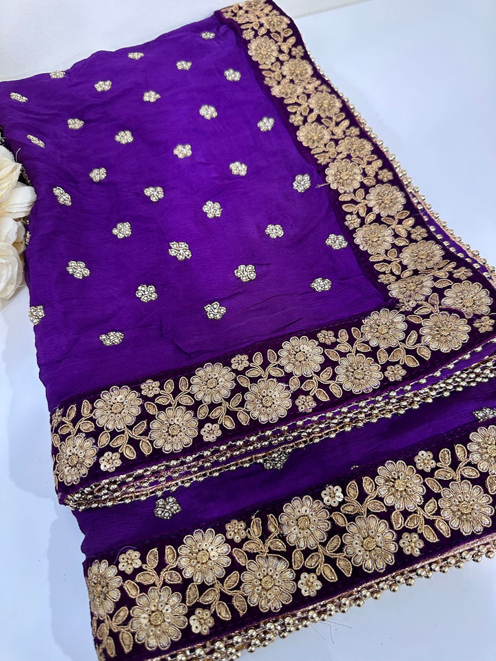 Traditional Embroidered Work Bridal Dupatta