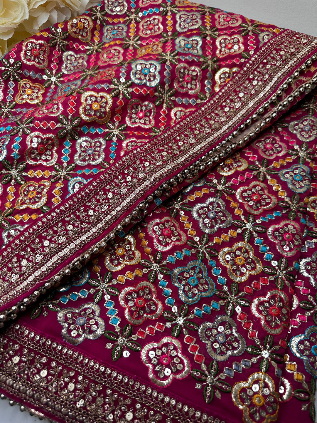 Traditional Embroidered Work Bridal Dupatta