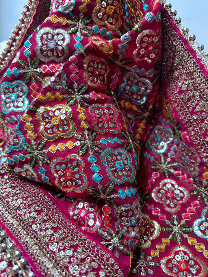 Traditional Embroidered Work Bridal Dupatta