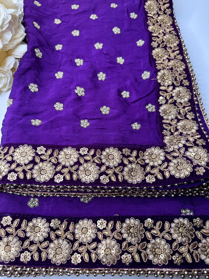 Traditional Embroidered Work Bridal Dupatta