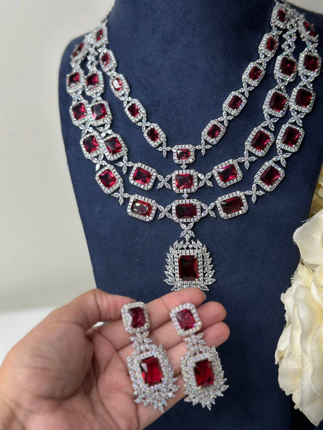 Lia CZ Layered Necklace ADset008