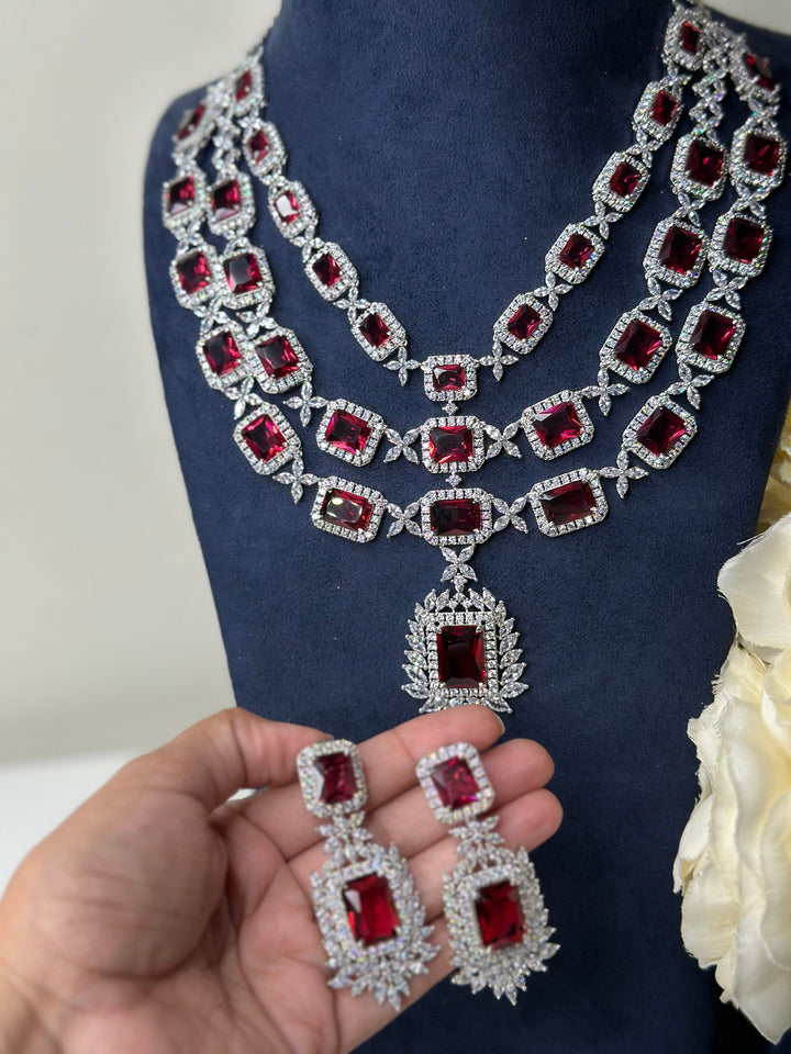 Lia CZ Layered Necklace ADset008