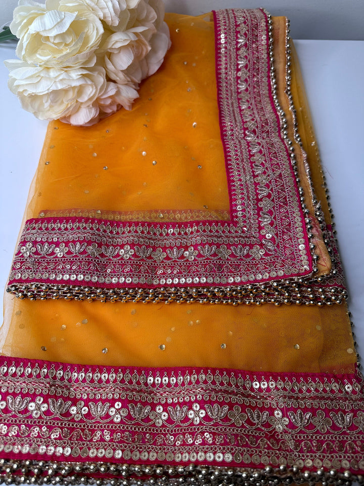 Traditional Embroidered Work Bridal  Dupatta
