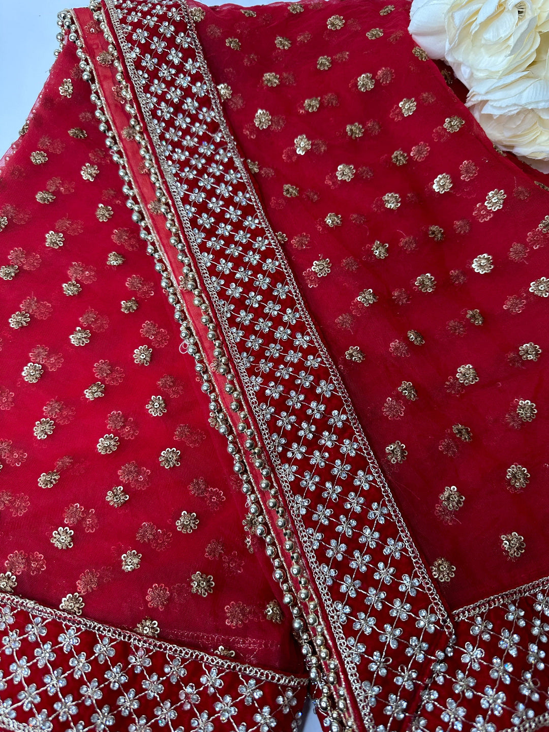 Traditional Embroidered Work Bridal Dupatta