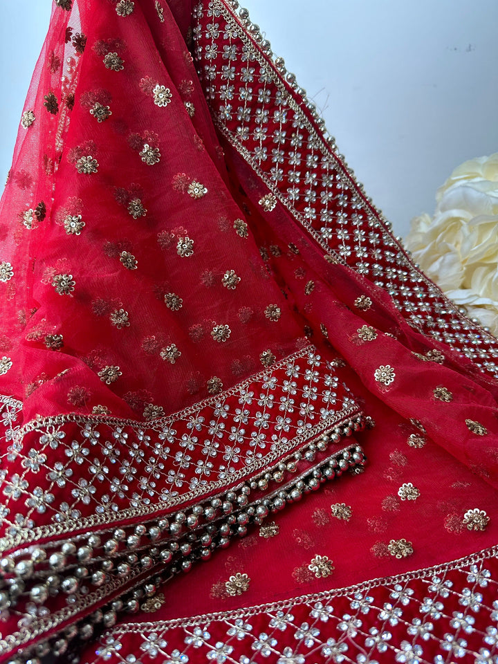 Traditional Embroidered Work Bridal Dupatta