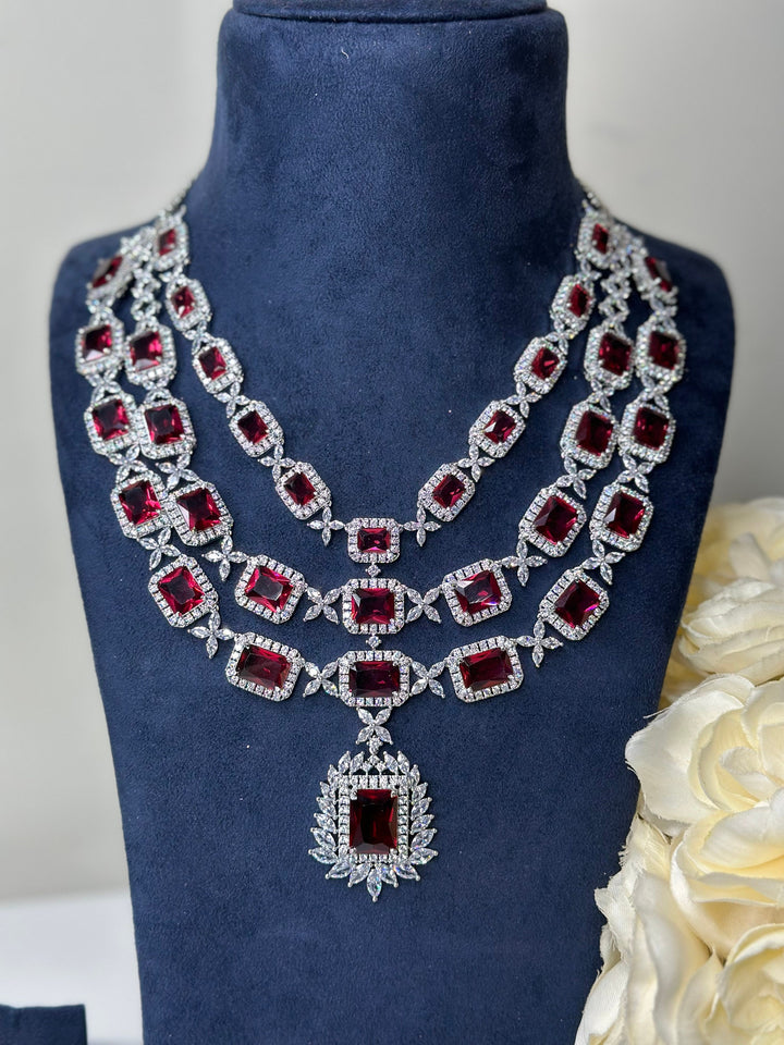 Lia CZ Layered Necklace ADset008