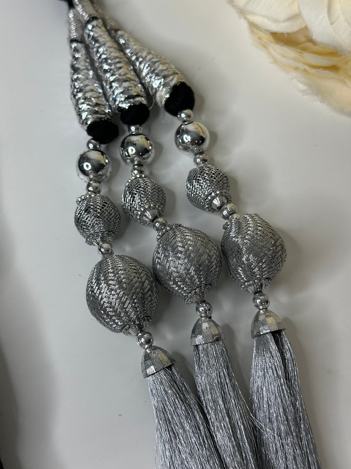 Traditional Punjabi Culture Silver Parandi Hair Accessory