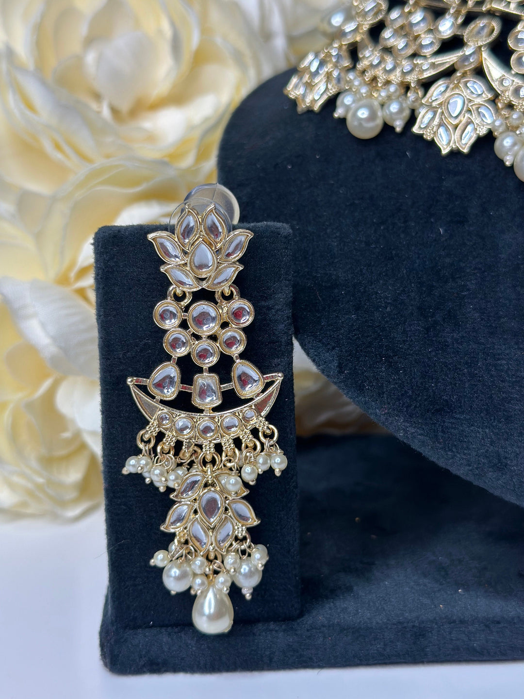 Izhaar  Kundan Color Necklace with Earrings /Wedding Jewelry/Traditional Jewelry/Wedding/ Kundan Set/Choker Set.
