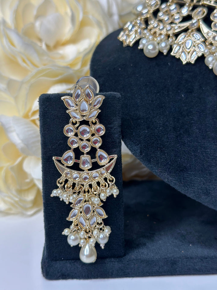 Izhaar  Kundan Color Necklace with Earrings /Wedding Jewelry/Traditional Jewelry/Wedding/ Kundan Set/Choker Set.