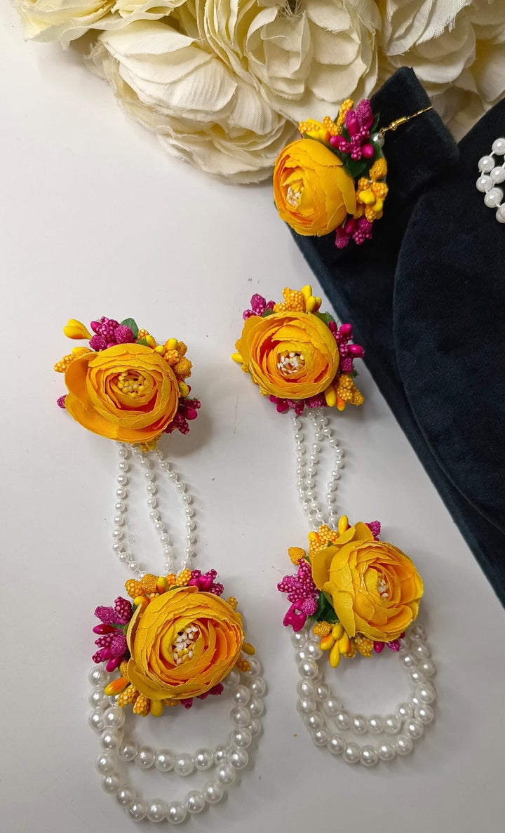 Floral Jewelry For Bride Necklace Set For Haldi