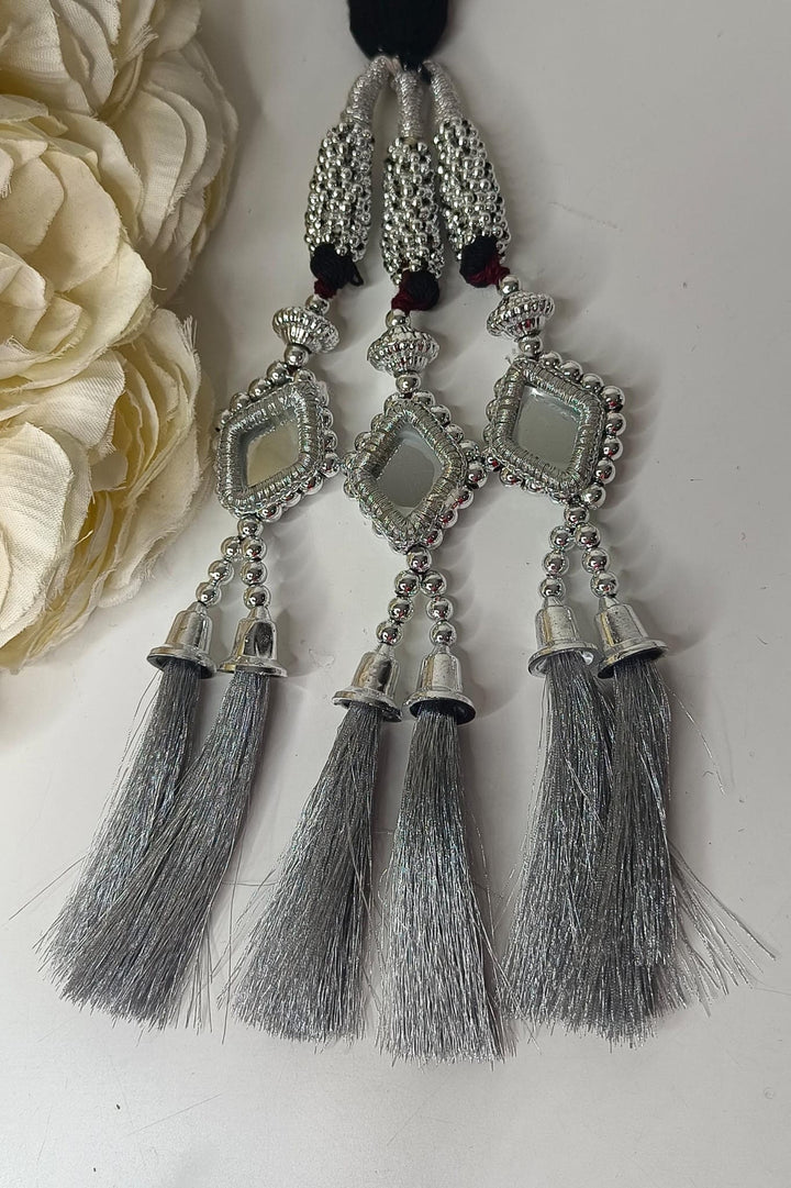 Izhaar Silver Color Traditional Punjabi Paranda/Parandi Hair Accessory