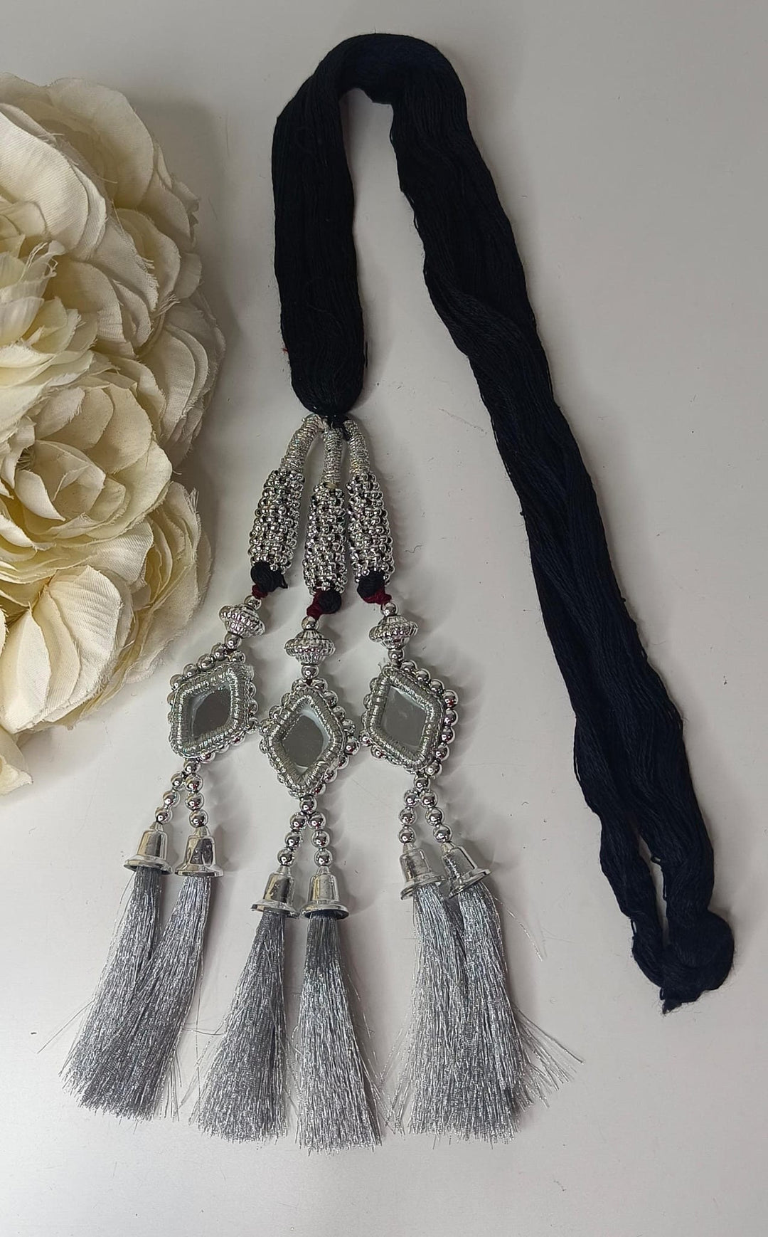 Izhaar Silver Color Traditional Punjabi Paranda/Parandi Hair Accessory