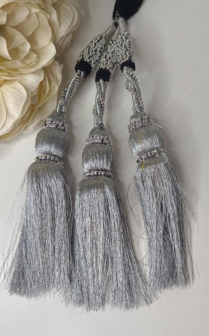 Izhaar Silver Color Traditional Classic Punjabi Paranda/Parandi Hair Accessory