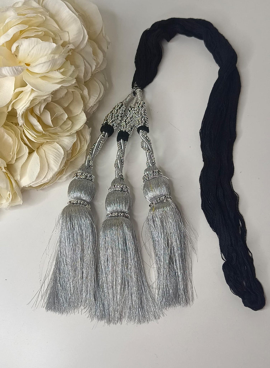 Izhaar Silver Color Traditional Classic Punjabi Paranda/Parandi Hair Accessory