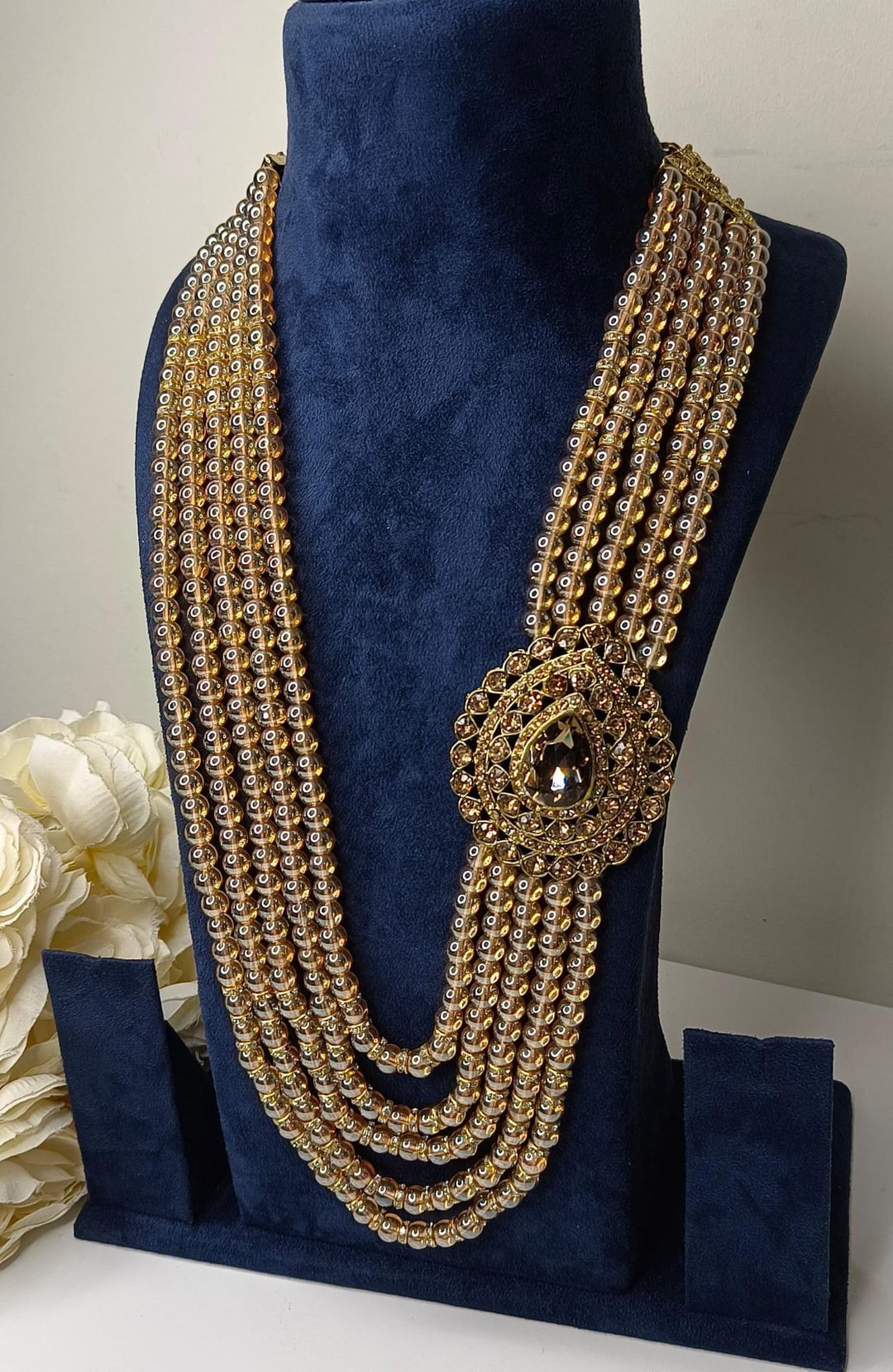 Izhaar Indian Groom Wedding Traditional Men necklace Handmade Jewelry three/five Layers Mala
