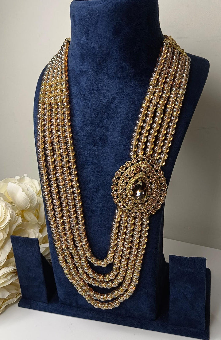 Izhaar Indian Groom Wedding Traditional Men necklace Handmade Jewelry three/five Layers Mala