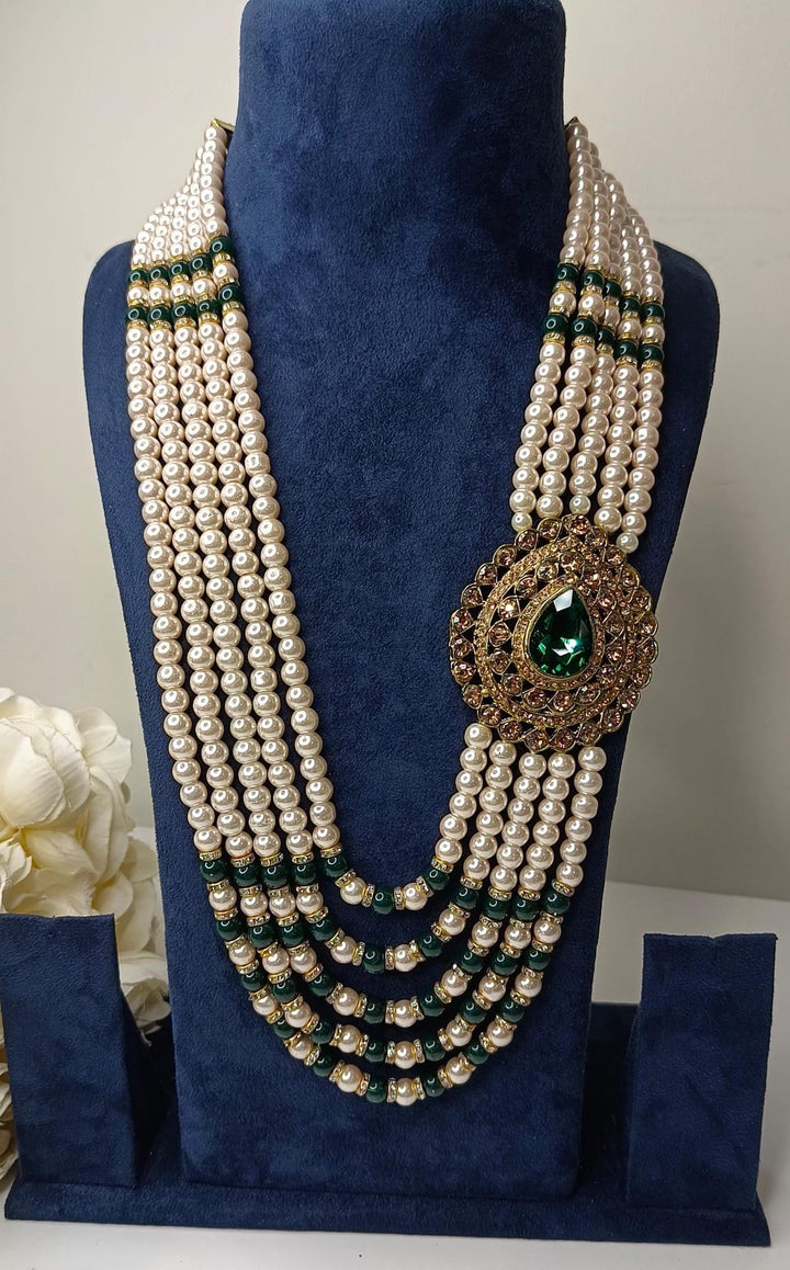 Izhaar Indian Groom Wedding Traditional Men necklace Handmade Jewelry three/five Layers Mala