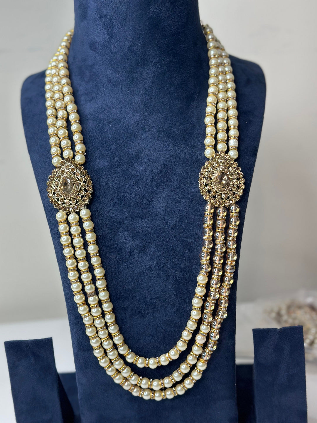 Izhaar Indian Groom Wedding Traditional Men necklace Handmade Jewelry three/five Layers Mala