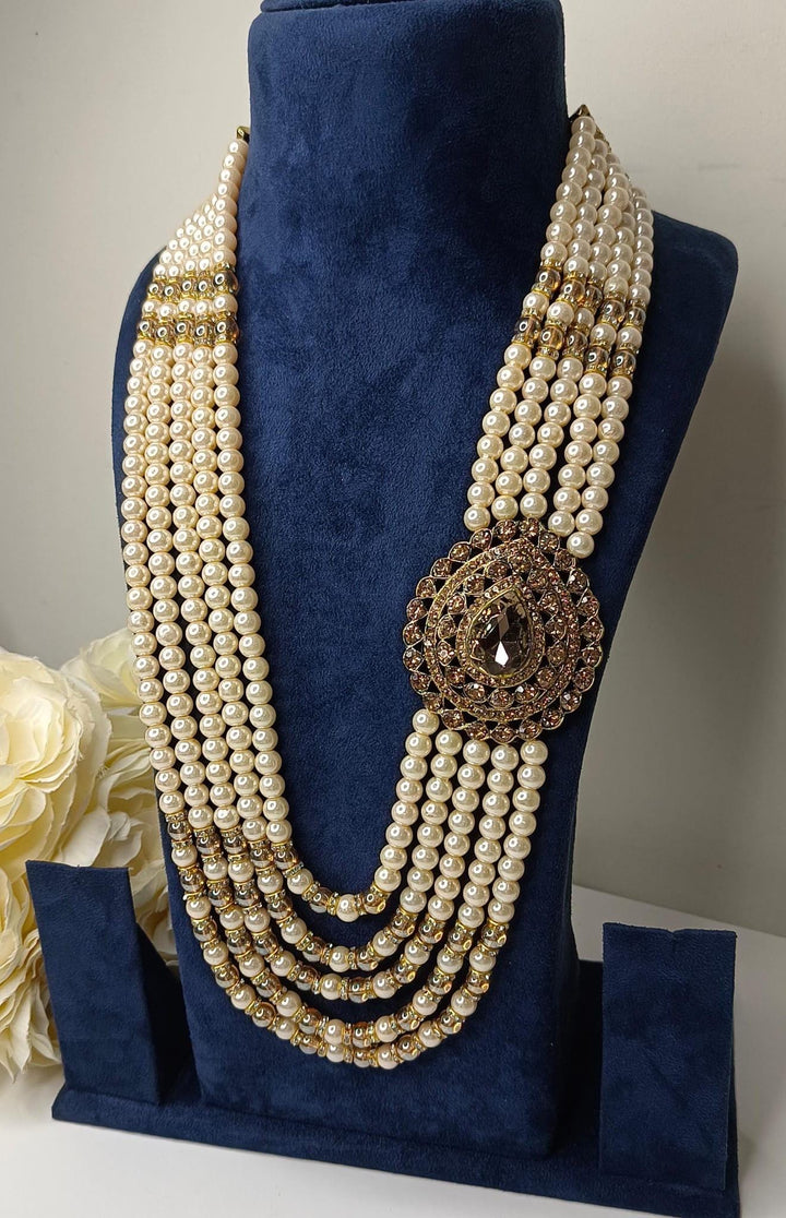 Izhaar Indian Groom Wedding Traditional Men necklace Handmade Jewelry three/five Layers Mala