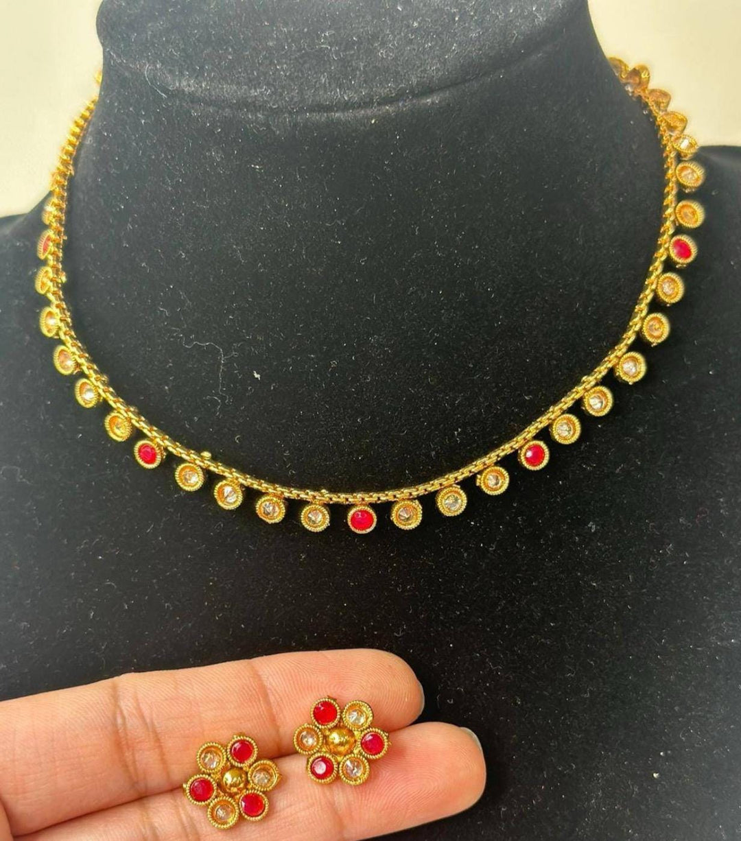Indian Gold Polki Jewelry Set Ethnic Gold Necklace Set Aarohi Collection