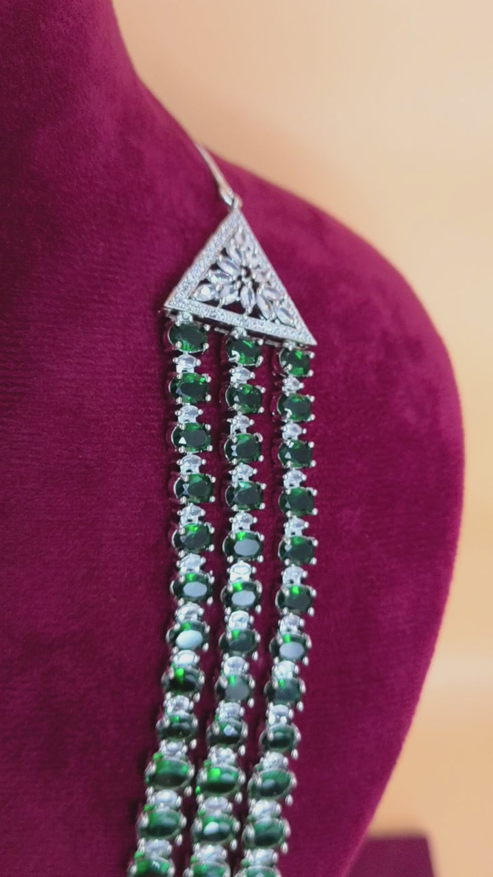 Brishti Long AD Necklace Set