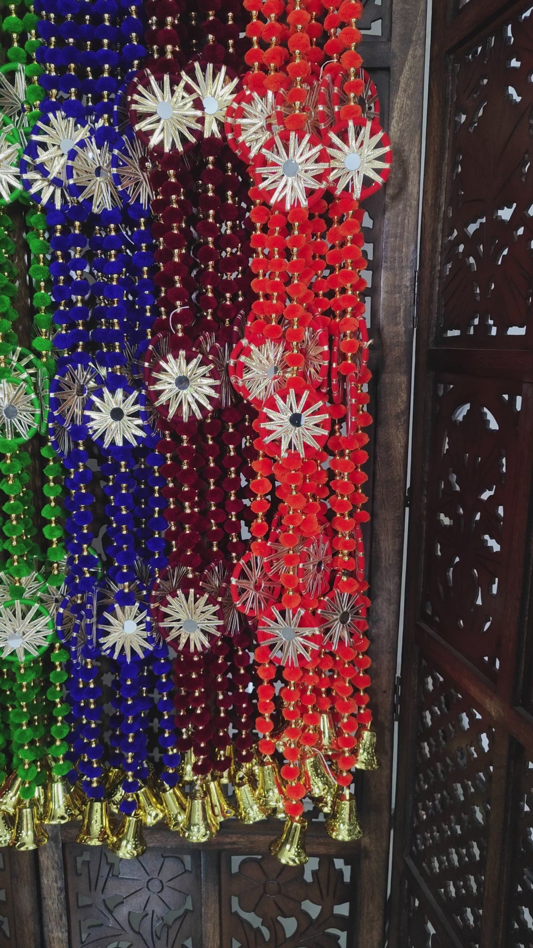 Pom Pom Garland With Chakri (Pack of 5 Strings)